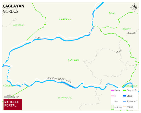 ÇAĞLAYAN Mahallesi Haritası | Yükselti ve Doğa Özellikleri