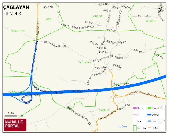 ÇAĞLAYAN Mahallesi Haritası | Mahalle ve Köy Sınırı