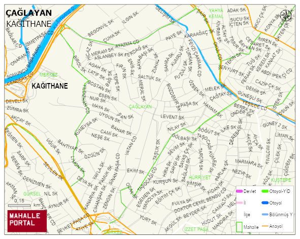 ÇAĞLAYAN Mahallesi Haritası | Detaylı Köy ve Mahalle Görünümü