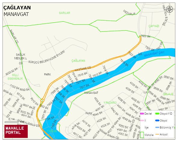ÇAĞLAYAN Mahallesi Haritası | Detaylı Köy ve Mahalle Görünümü