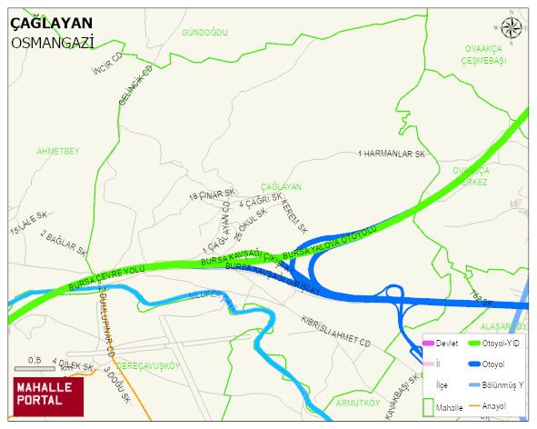 ÇAĞLAYAN Mahallesi Haritası | Coğrafi Yapı ve Detaylı Haritası