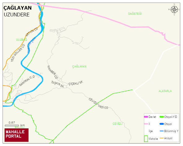 ÇAĞLAYAN Mahallesi Haritası | Dağlar, Ovalar ve Akarsu Bilgileri