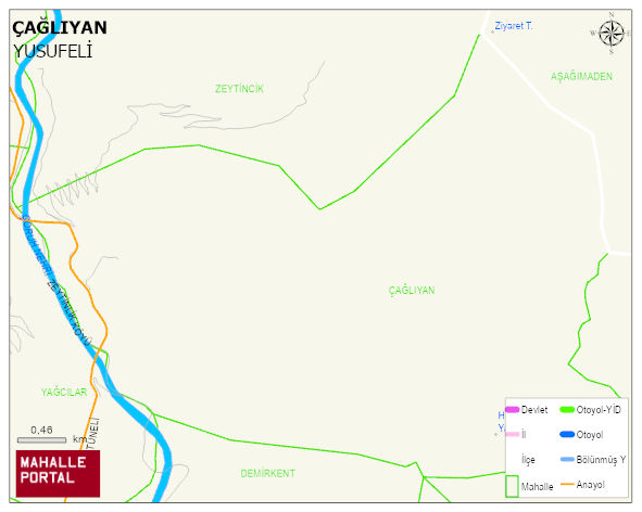ÇAĞLIYAN Köyü Haritası | Coğrafi Yapı ve Detaylı Haritası