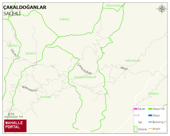 ÇAKALDOĞANLAR Mahallesi Haritası | İnteraktif Köy ve Mahalle Sınırları