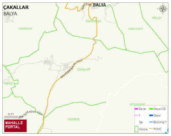ÇAKALLAR Mahallesi Haritası | Mahalle ve Köy Sınırı