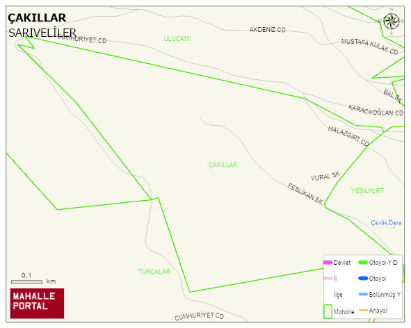 ÇAKILLAR Mahallesi Haritası | Güncel Mahalle ve Köy Haritası