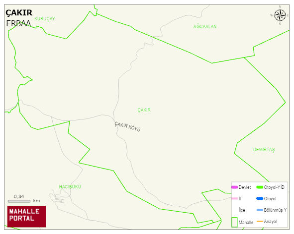ÇAKIR Köyü Haritası | Dağlar, Ovalar ve Akarsu Bilgileri