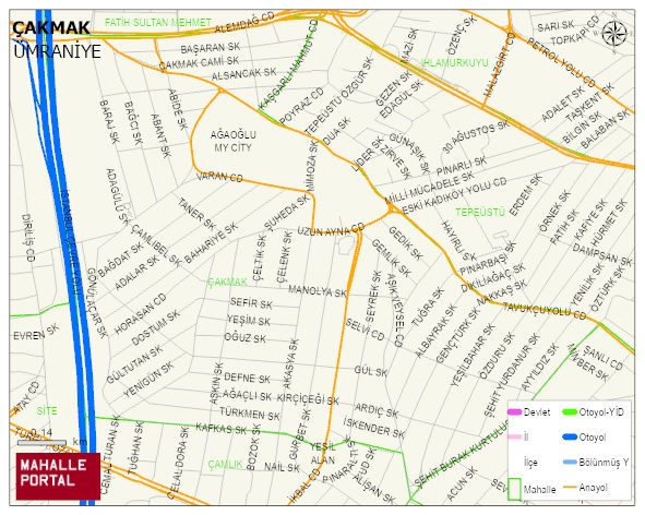 ÇAKMAK Mahallesi Haritası | İnteraktif Köy ve Mahalle Sınırları