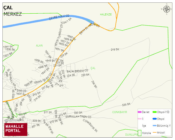 ÇAL Mahallesi Haritası | İnteraktif Köy ve Mahalle Sınırları