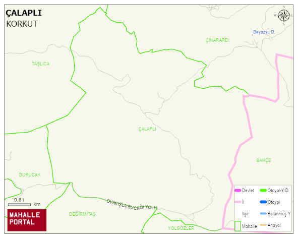 ÇALAPLI Köyü Haritası | Yükselti ve Doğa Özellikleri
