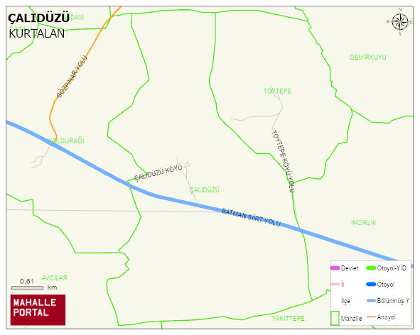 ÇALIDÜZÜ Köyü Haritası | Mahalle ve Köy Sınırı
