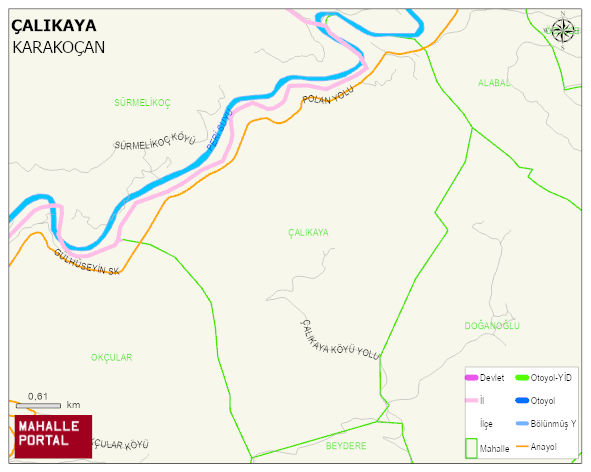 ÇALIKAYA Köyü Haritası | Yükselti ve Doğa Özellikleri