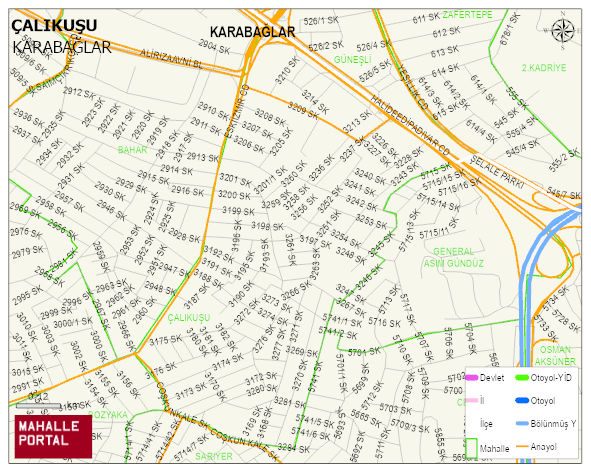 ÇALIKUŞU Mahallesi Haritası | Dağlar, Ovalar ve Akarsu Bilgileri