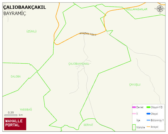 ÇALIOBAAKÇAKIL Köyü Haritası | Mahalle Sokak Haritası