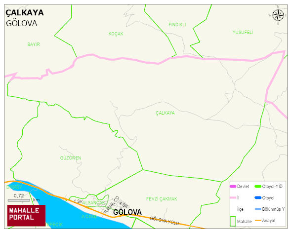 ÇALKAYA Mahallesi Haritası | Detaylı Köy ve Mahalle Görünümü