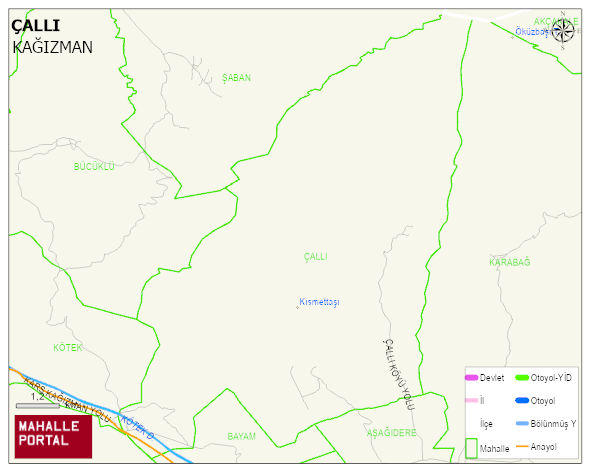 ÇALLI Köyü Haritası | Mahalle ve Köy Sınırı