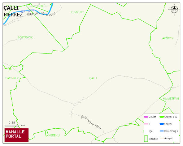 ÇALLI Köyü Haritası | Coğrafi Yapı ve Detaylı Haritası