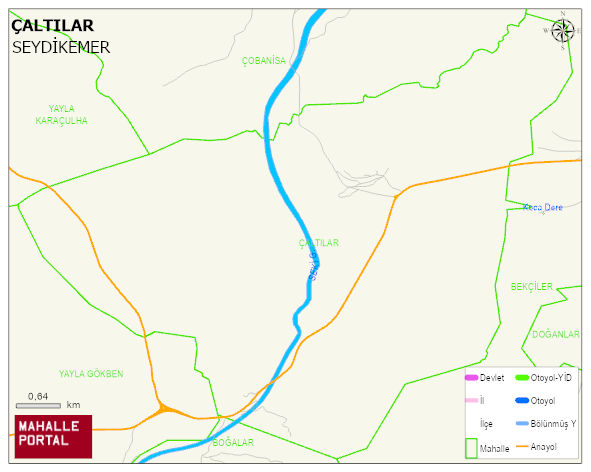 ÇALTILAR Mahallesi Haritası | Coğrafi Yapı ve Detaylı Haritası