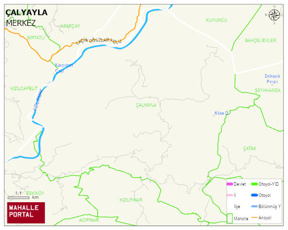 ÇALYAYLA Köyü Haritası | Coğrafi Yapı ve Detaylı Haritası