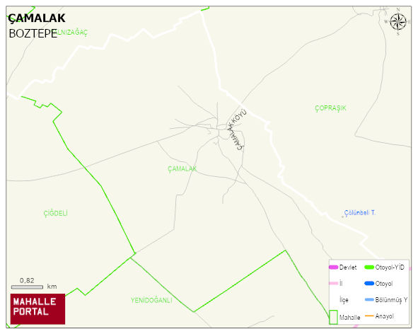ÇAMALAK Köyü Haritası | Mahalle ve Köy Sınırı
