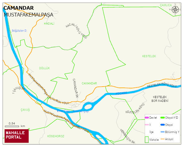 CAMANDAR Mahallesi Haritası | Detaylı Köy ve Mahalle Görünümü