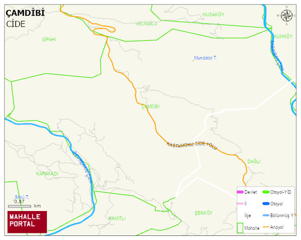 ÇAMDİBİ Köyü Haritası | Mahalle ve Köy Sınırı