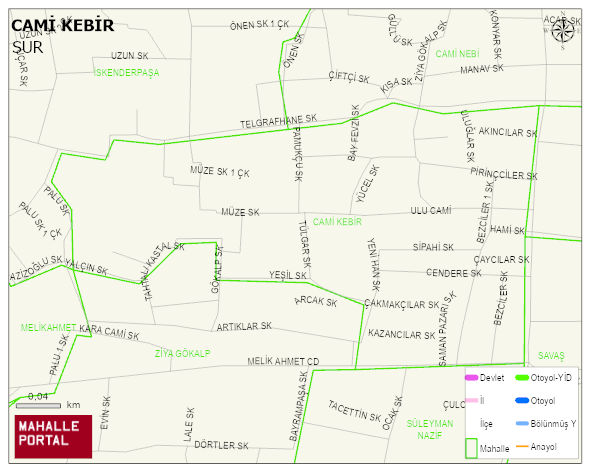 CAMİ KEBİR Mahallesi Haritası | Mahalle ve Köy Sınırı