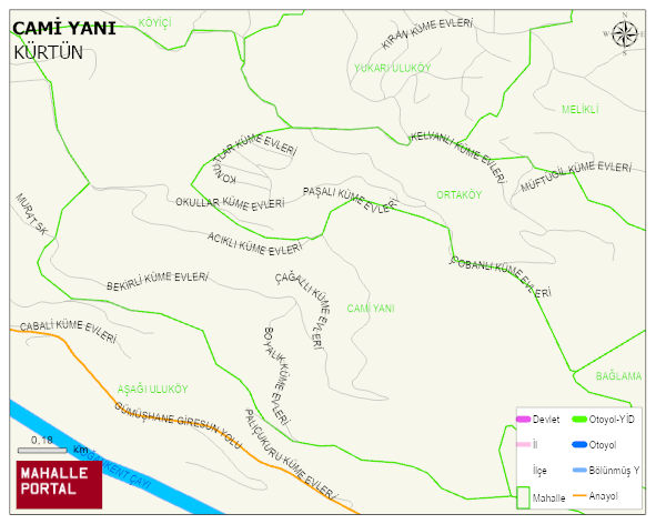 CAMİ YANI Mahallesi Haritası | Dağlar, Ovalar ve Akarsu Bilgileri