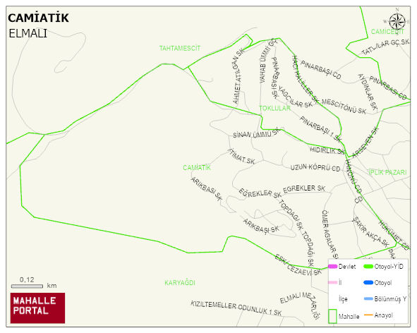 CAMİATİK Mahallesi Haritası | İnteraktif Köy ve Mahalle Sınırları