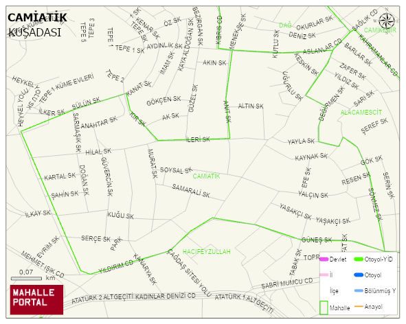 CAMİATİK Mahallesi Haritası | Mahalle ve Köy Sınırı