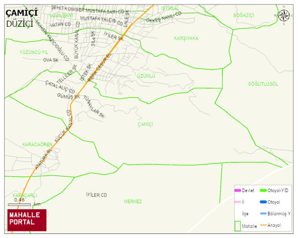 ÇAMİÇİ Mahallesi Haritası | Detaylı Köy ve Mahalle Görünümü