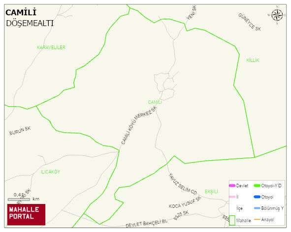 CAMİLİ Mahallesi Haritası | Yükselti ve Doğa Özellikleri