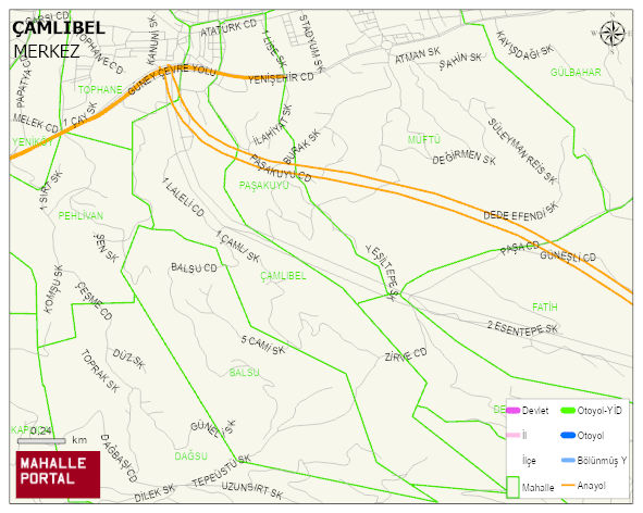 ÇAMLIBEL Mahallesi Haritası | Sayısal Bölge Görünümü