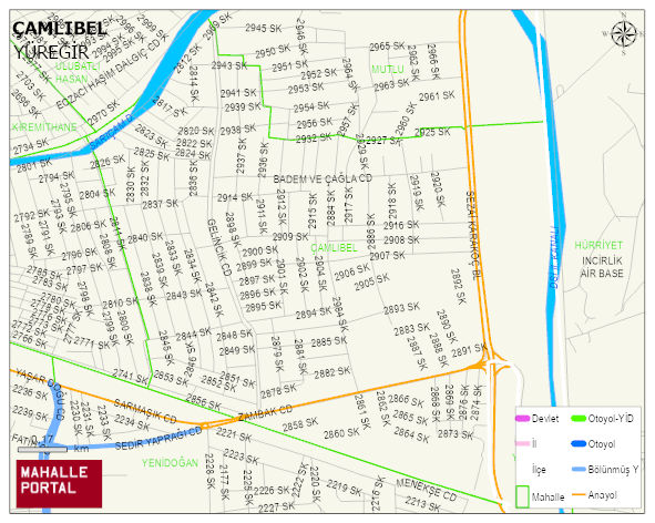 ÇAMLIBEL Mahallesi Haritası | Yükselti ve Doğa Özellikleri