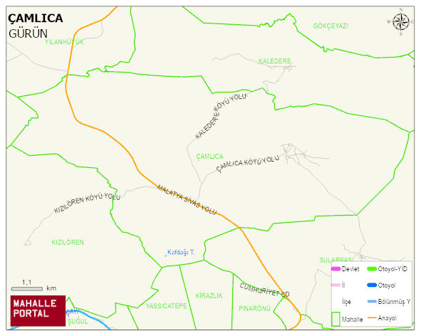 ÇAMLICA Köyü Haritası | Coğrafi Yapı ve Detaylı Haritası