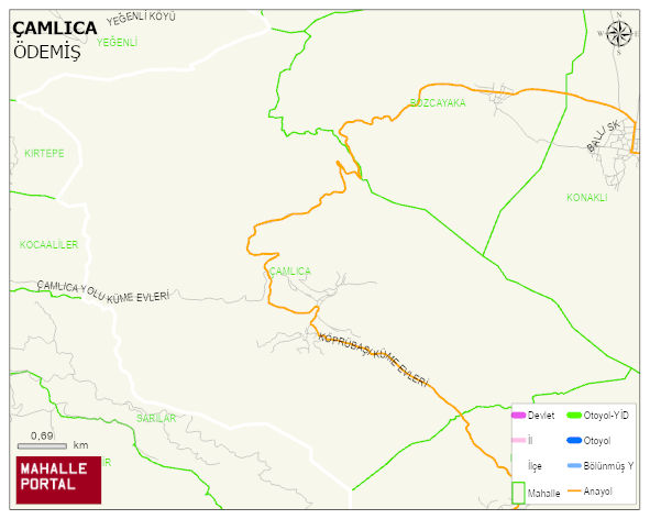 ÇAMLICA Mahallesi Haritası | Yükselti ve Doğa Özellikleri