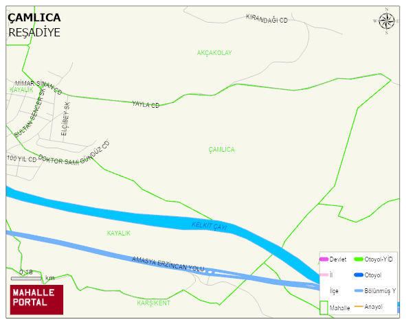ÇAMLICA Mahallesi Haritası | Yükselti ve Doğa Özellikleri