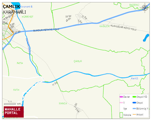 ÇAMLIK Mahallesi Haritası | Dağlar, Ovalar ve Akarsu Bilgileri