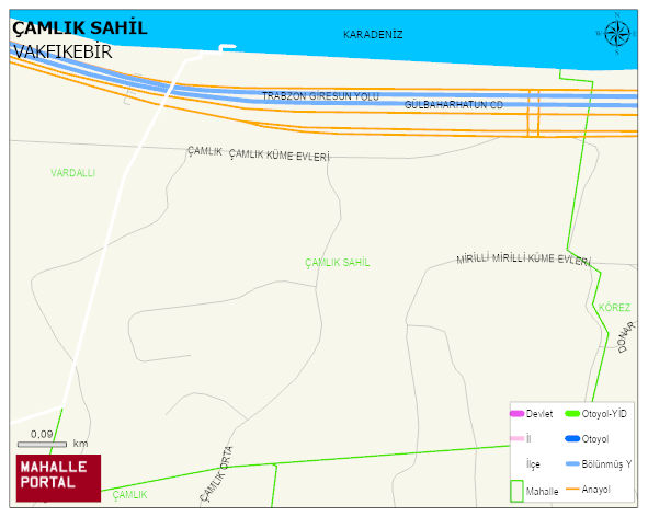 ÇAMLIK SAHİL Mahallesi Haritası | Coğrafi Yapı ve Detaylı Haritası