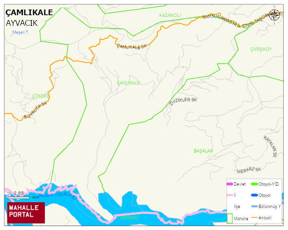 ÇAMLIKALE Mahallesi Haritası | Yükselti ve Doğa Özellikleri