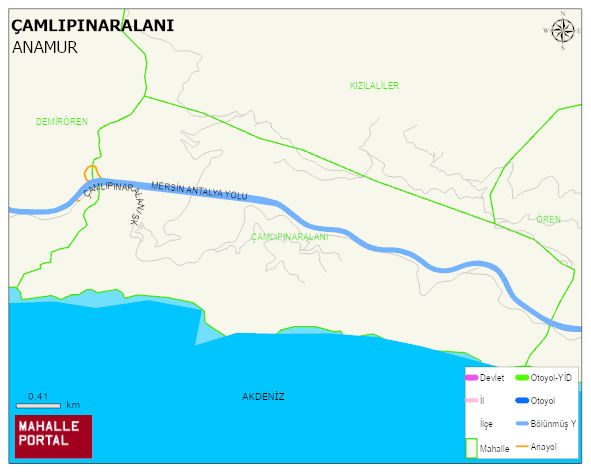 ÇAMLIPINARALANI Mahallesi Haritası | Coğrafi Yapı ve Detaylı Haritası