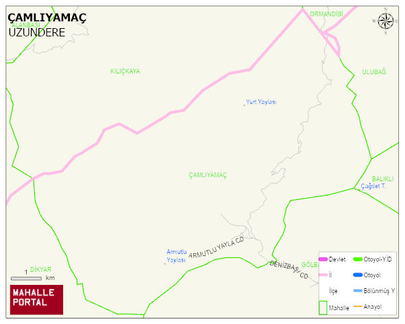 ÇAMLIYAMAÇ Mahallesi Haritası | Yükselti ve Doğa Özellikleri