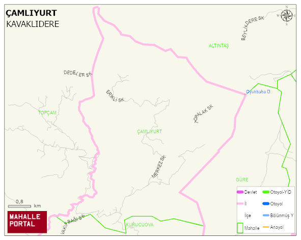 ÇAMLIYURT Mahallesi Haritası | Dağlar, Ovalar ve Akarsu Bilgileri