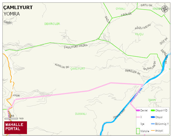 ÇAMLIYURT Mahallesi Haritası | Sayısal Bölge Görünümü