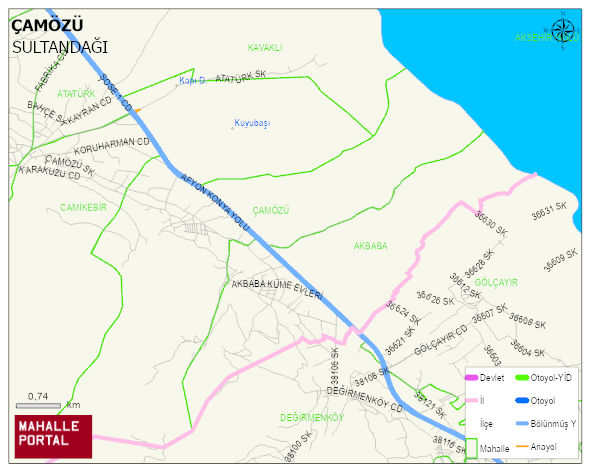 ÇAMÖZÜ Köyü Haritası | Detaylı Köy ve Mahalle Görünümü