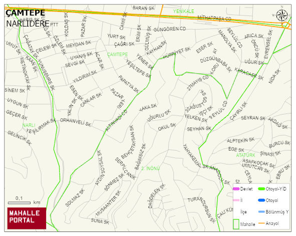 ÇAMTEPE Mahallesi Haritası | Dağlar, Ovalar ve Akarsu Bilgileri