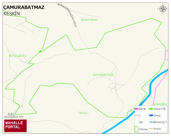 ÇAMURABATMAZ Köyü Haritası | İnteraktif Köy ve Mahalle Sınırları