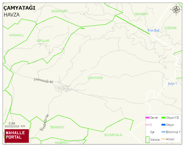 ÇAMYATAĞI Mahallesi Haritası | İnteraktif Köy ve Mahalle Sınırları