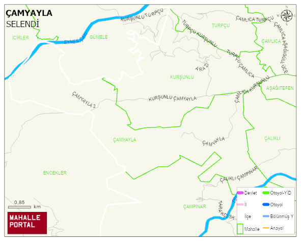 ÇAMYAYLA Mahallesi Haritası | Coğrafi Yapı ve Detaylı Haritası