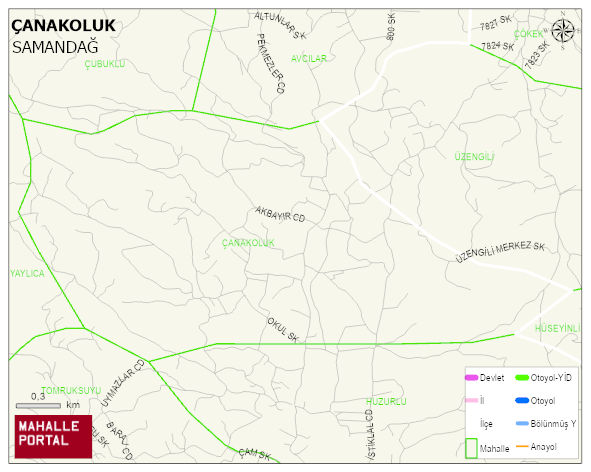 ÇANAKOLUK Mahallesi Haritası | Dağlar, Ovalar ve Akarsu Bilgileri